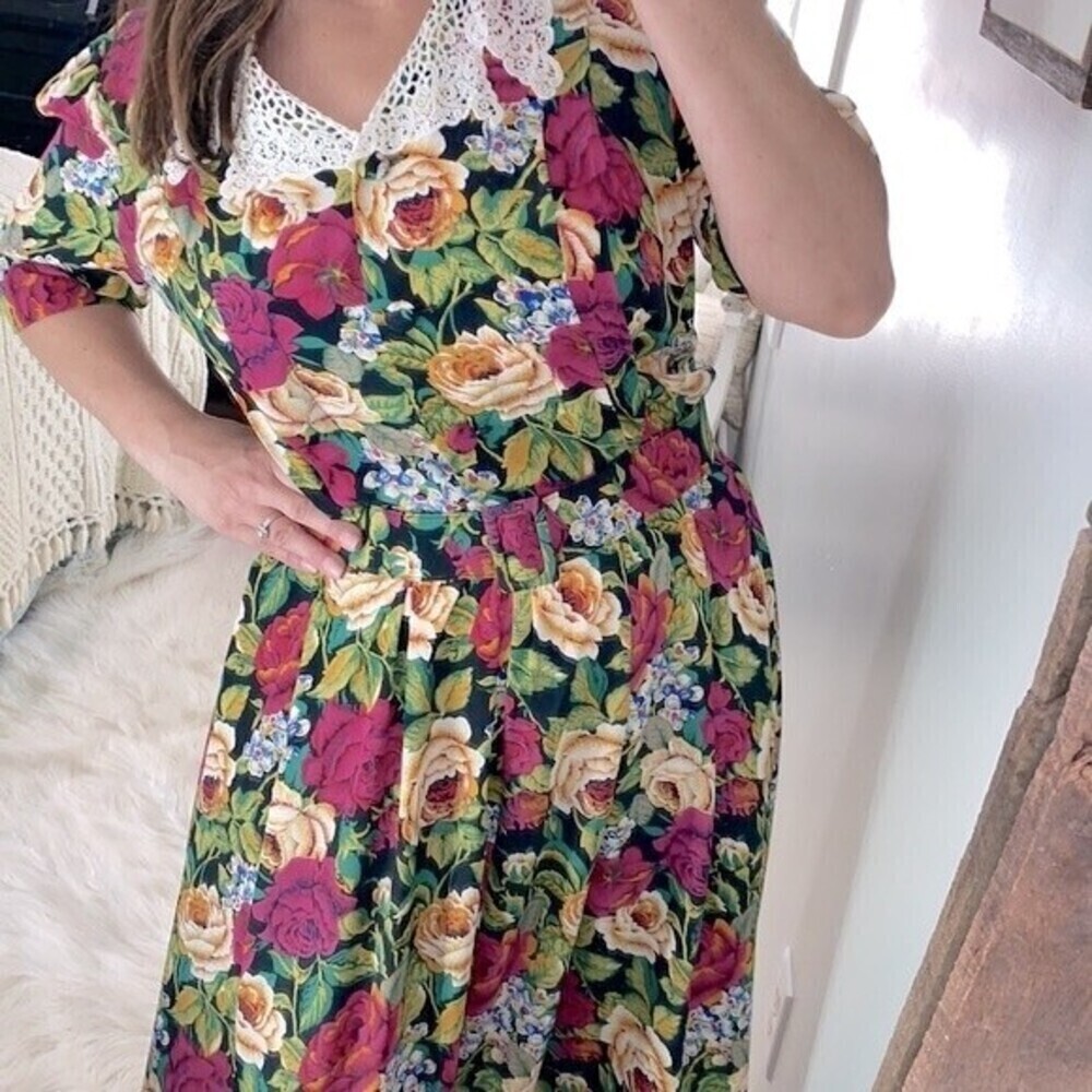 Vintage floral maxi dress size 12 - Picture 6 of 10